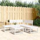 Lounge Tuinset van massief grenenhout met wit materiaal - Wit / Nee - Tuinsets