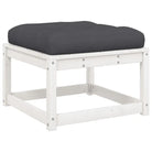 Lounge Tuinset van massief grenenhout met wit materiaal - Tuinsets