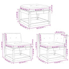 Lounge Tuinset van massief grenenhout met wit materiaal - Tuinsets