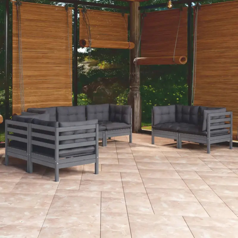 Lounge tuinset van massief grenenhout voor comfortabel buiten zitten - Grijs - Tuinsets