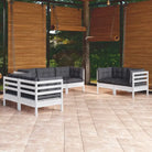 Lounge tuinset van massief grenenhout voor comfortabel buiten zitten - Wit - Tuinsets