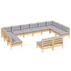 Lounge tuinset van massief grenenhout voor ontspannen buitenplezier - Tuinsets