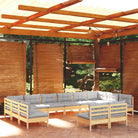 Lounge tuinset van massief grenenhout voor ontspannen buitenplezier - Bruin en grijs - Tuinsets
