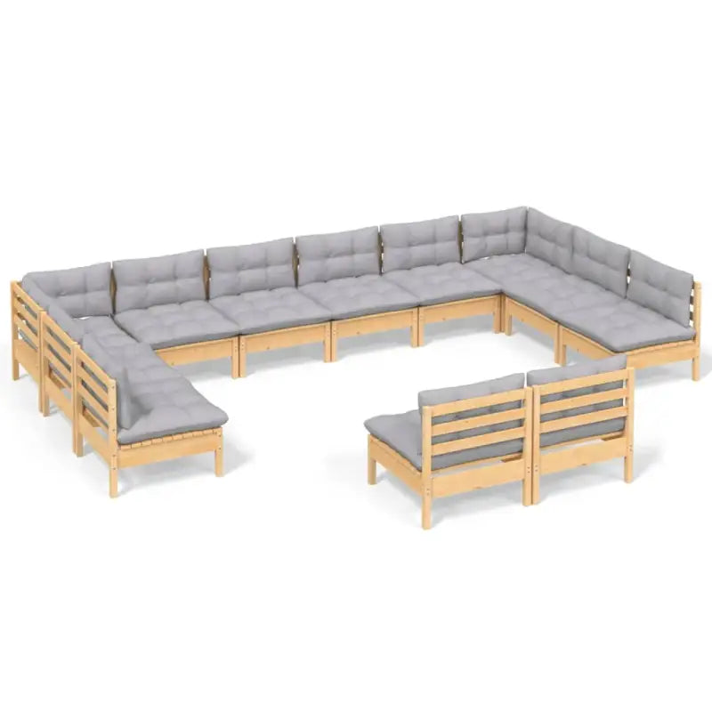 Lounge tuinset van massief grenenhout voor ontspannen buitenplezier - Tuinsets
