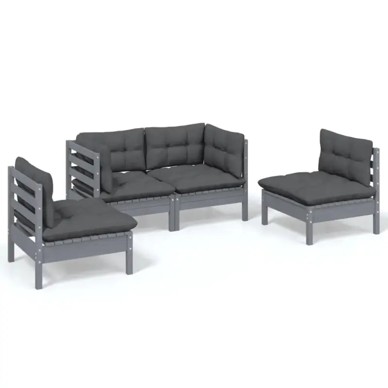 Lounge tuinset van massief grenenhout voor ontspanning en gezelligheid - Tuinsets