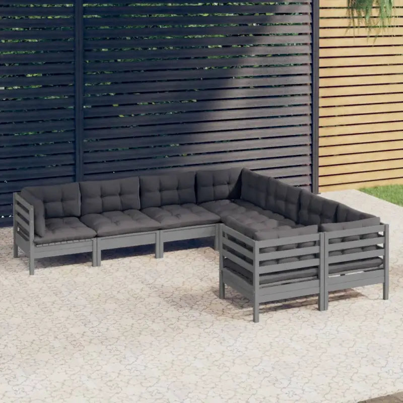 Lounge tuinset van massief grenenhout voor ontspanning en gezelligheid - Grijs - Tuinsets