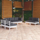 Lounge Tuinset van Massief Grenenhout voor Ontspanning en Gezelligheid - Wit - Tuinsets