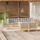 Lounge tuinset van massief grenenhout voor ontspanning en gezelligheid - Bruin en grijs - Tuinsets