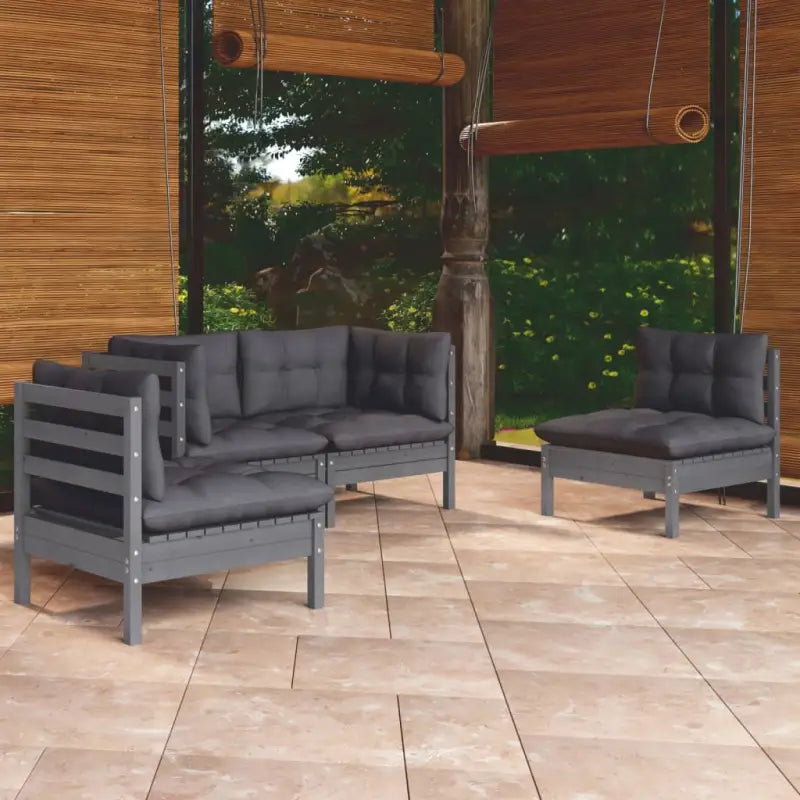 Lounge tuinset van massief grenenhout voor ontspanning en gezelligheid - Tuinsets
