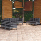 Lounge Tuinset van Massief Grenenhout voor Ontspanning en Gezelligheid - Grijs - Tuinsets