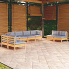 Lounge tuinset van massief grenenhout voor ontspanning en gezellige momenten - Bruin en grijs - Tuinsets