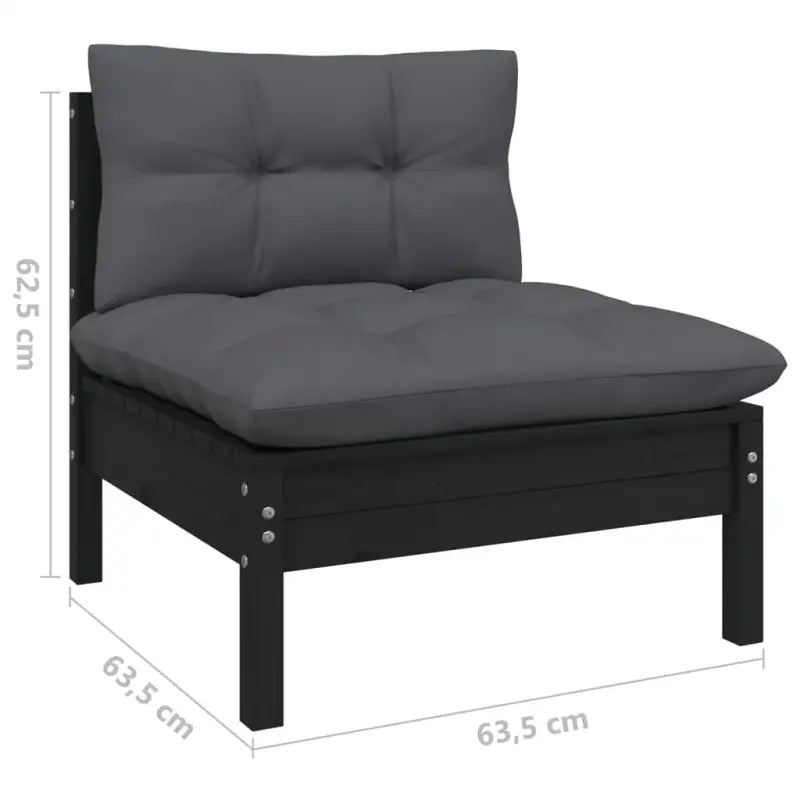 Lounge tuinset van massief grenenhout voor ontspanning en samenzijn - Zwart - Tuinsets