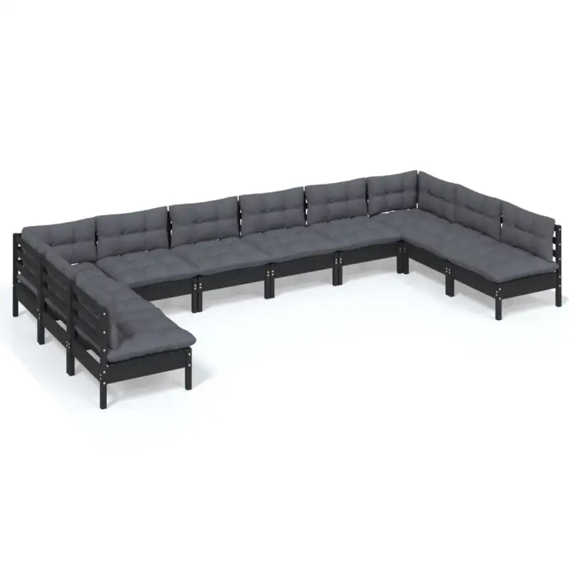 Lounge tuinset van massief grenenhout voor ontspanning en samenzijn - Zwart - Tuinsets