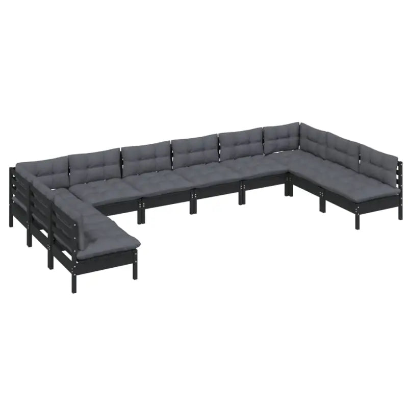 Lounge tuinset van massief grenenhout voor ontspanning en samenzijn - Zwart - Tuinsets