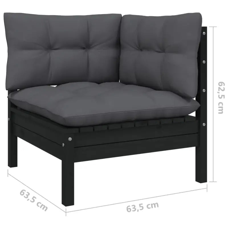 Lounge tuinset van massief grenenhout voor ontspanning en samenzijn - Zwart - Tuinsets