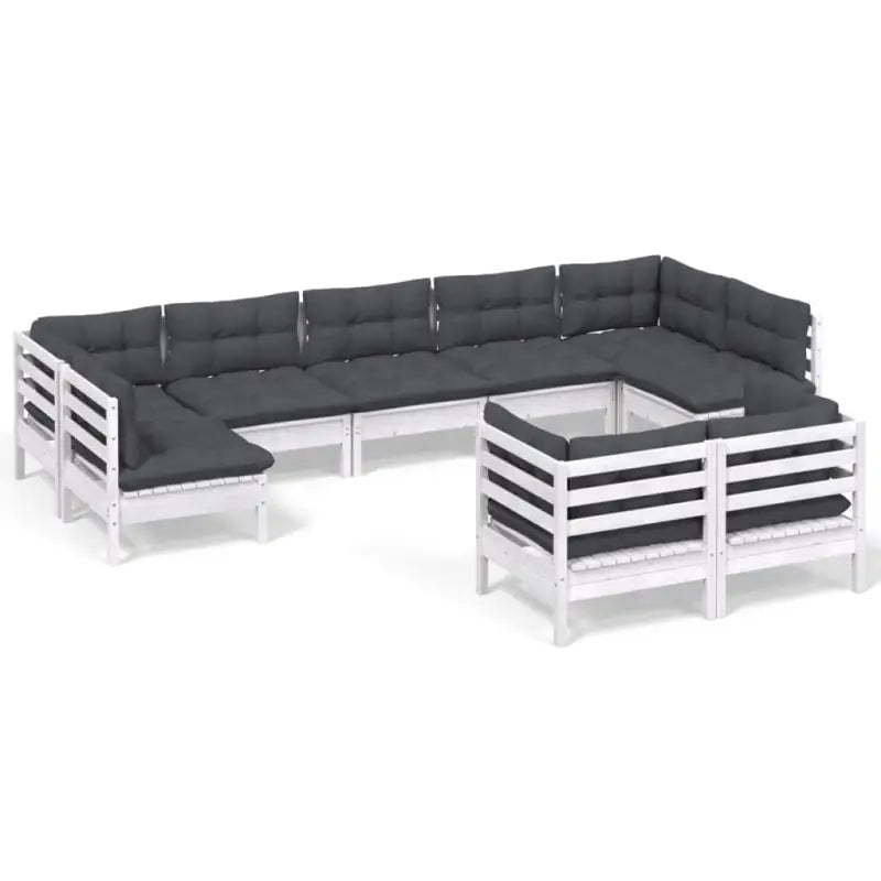 Lounge tuinset van massief grenenhout voor ontspanning in de tuin - Wit - Tuinsets