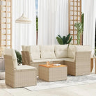 Lounge Tuinset van Poly Rattan en Gepoedercoat Staal voor Buitenplezier - Beige / 2x middle + table + 3x corner