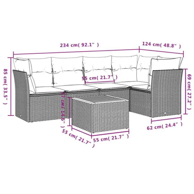 Lounge Tuinset van Poly Rattan en Gepoedercoat Staal voor Buitenplezier - Tuinsets