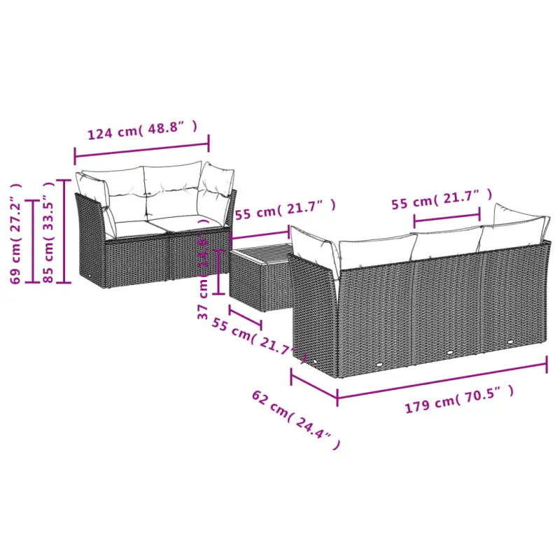 Lounge Tuinset van Poly Rattan en Gepoedercoat Staal voor Buitenplezier - Tuinsets