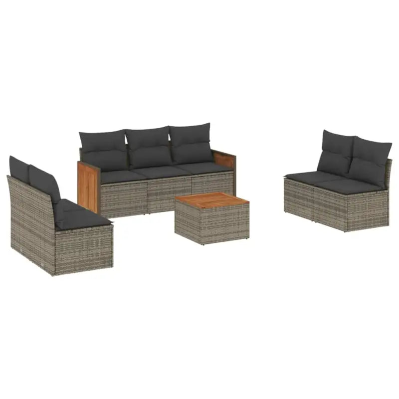 Lounge Tuinset van Poly Rattan en Gepoedercoat Staal in Grijs Materiaal - Tuinsets