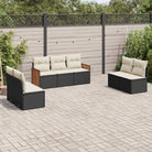Lounge Tuinset van Poly Rattan en Gepoedercoat Staal in Grijs Materiaal - Zwart en crème / Zonder tafel - Tuinsets