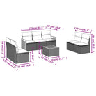 Lounge Tuinset van Poly Rattan en Gepoedercoat Staal in Grijs Materiaal - Tuinsets