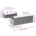 Lounge tuinset van poly rattan en gepoedercoat staal in zwart materiaal - Tuinsets
