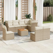 Lounge tuinset van poly rattan en gepoedercoat staal met afgeronde afmetingen - Tuinsets