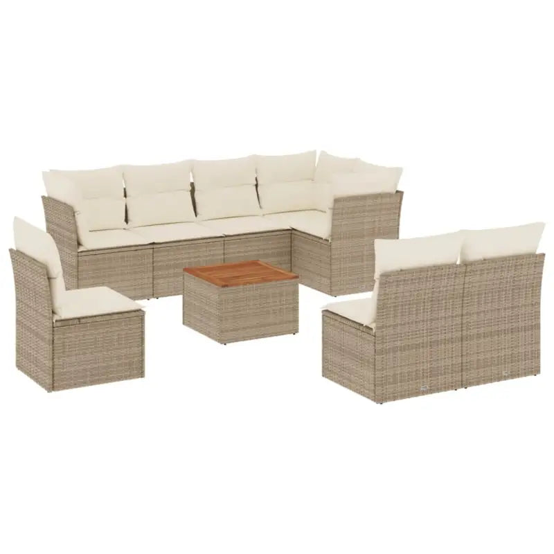 Lounge tuinset van poly rattan en gepoedercoat staal met afgeronde afmetingen - Tuinsets
