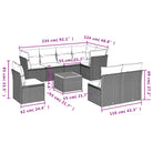Lounge tuinset van poly rattan en gepoedercoat staal met afgeronde afmetingen - Tuinsets