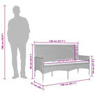 Lounge tuinset van poly rattan en gepoedercoat staal met afmetingen - Tuinsets