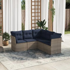 Lounge tuinset van poly rattan met comfortabele zitervaring en gepoedercoat staal - Beige en grijs / Zonder tafel