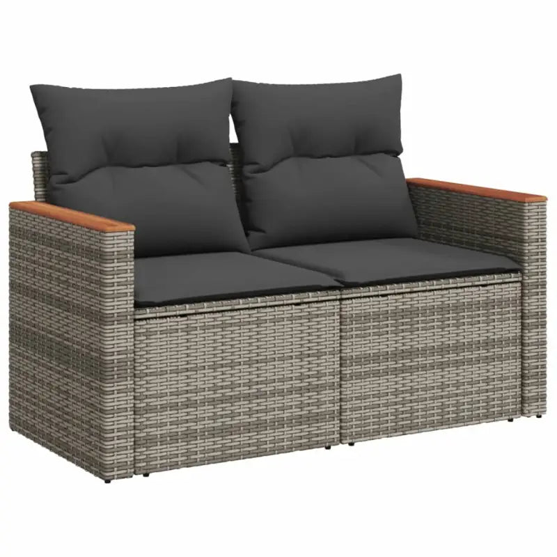 Lounge tuinset van poly rattan met wasbare hoes en gepoedercoat staal - Tuinsets