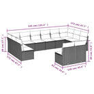 Lounge Tuinset van Poly Rattan met Waterdichte Tas en Gepoedercoat Staal - Tuinsets