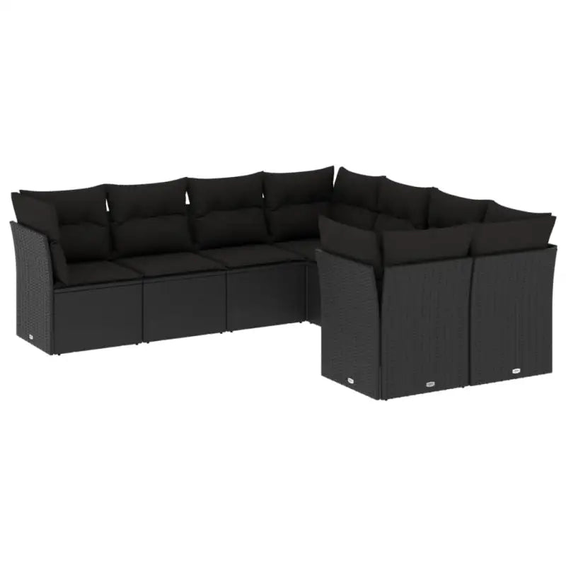 Lounge tuinset van poly rattan met zwart gepoedercoat staal - Tuinsets