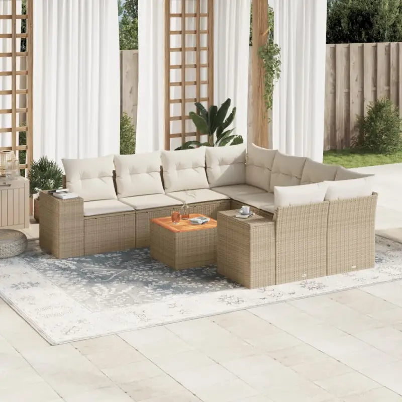 Lounge Tuinset van Waterdichte Tas in Grijs Materiaal en Gepoedercoat Staal - beige en crèmekleurig - Tuinsets