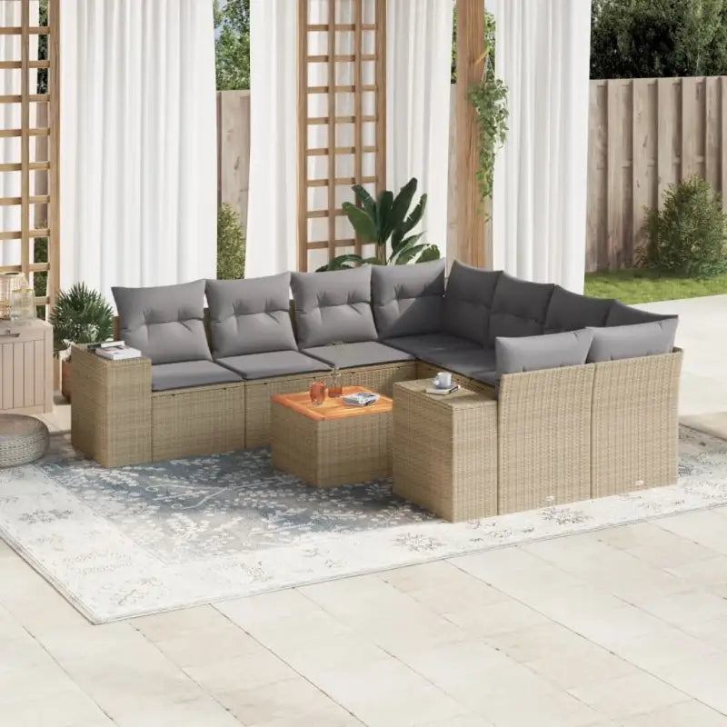 Lounge Tuinset van Waterdichte Tas in Grijs Materiaal en Gepoedercoat Staal - Beige en grijs - Tuinsets
