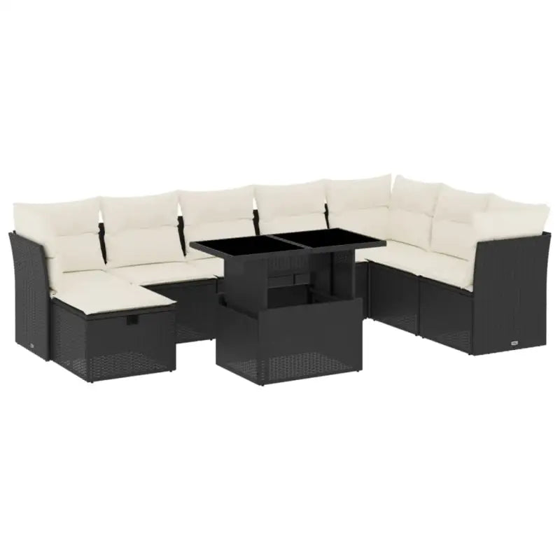 Lounge tuinset van zwart gepoedercoat staal met comfortabele afmetingen - Tuinsets