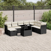 Lounge tuinset van zwart gepoedercoat staal met comfortabele afmetingen - Tuinsets