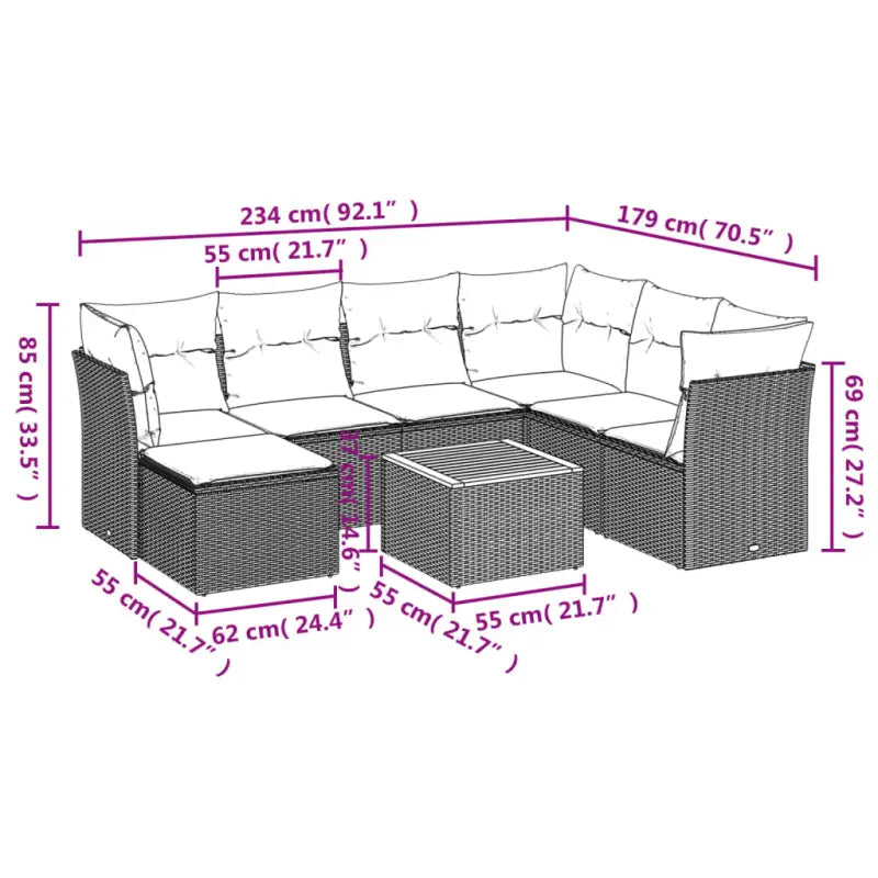 Lounge tuinset van zwart gepoedercoat staal met ideale afmetingen - Tuinsets
