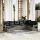 Lounge tuinset van zwart gepoedercoat staal met praktische afmetingen - Grijs / met opbergruimte - Tuinsets