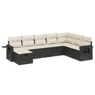 Lounge tuinset van zwart gepoedercoat staal met praktische afmetingen - Tuinsets