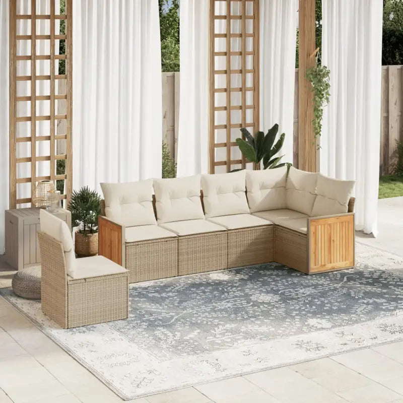 Lounge tuinset van zwart gepoedercoat staal met rustige afmetingen - beige en crèmekleurig / Zonder tafel - Tuinsets