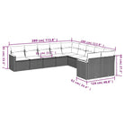 Lounge Tuinset van Zwart Gepoedercoat Staal met Waterdichte Tas - Tuinsets