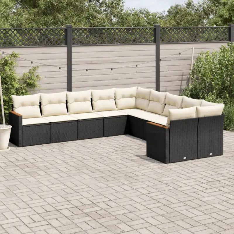 Lounge Tuinset van Zwart Gepoedercoat Staal met Waterdichte Tas - Zwart en crème / Zonder tafel - Tuinsets