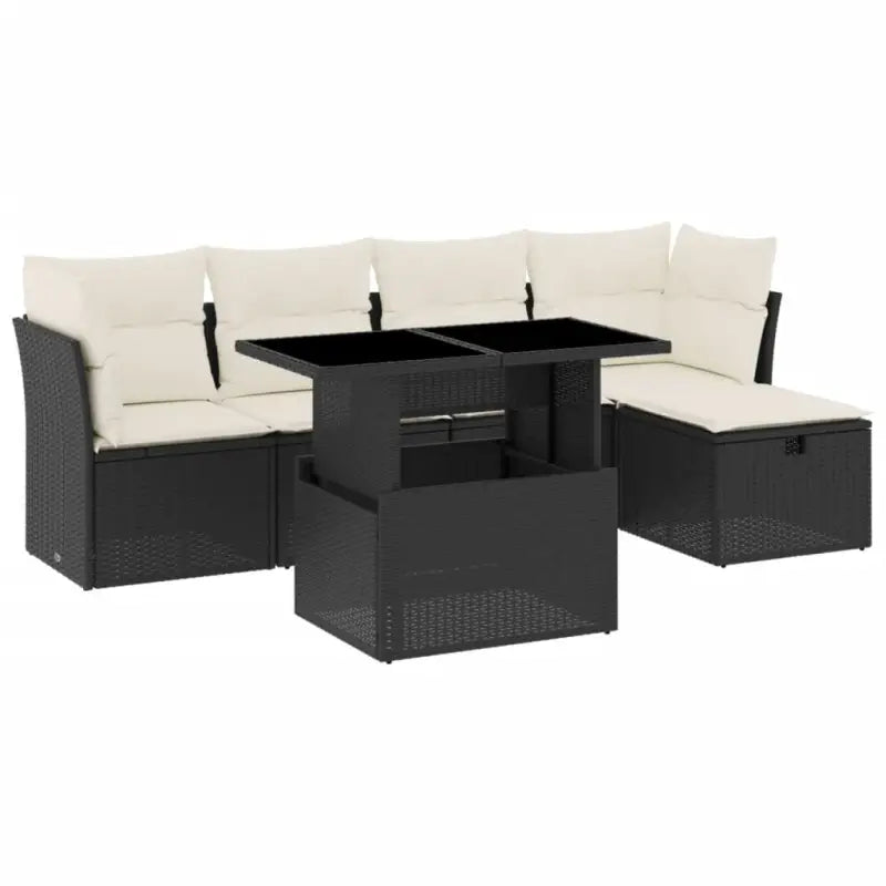 Lounge Tuinset van Zwart Gepoedercoat Staal voor Terras en Tuin - Tuinsets