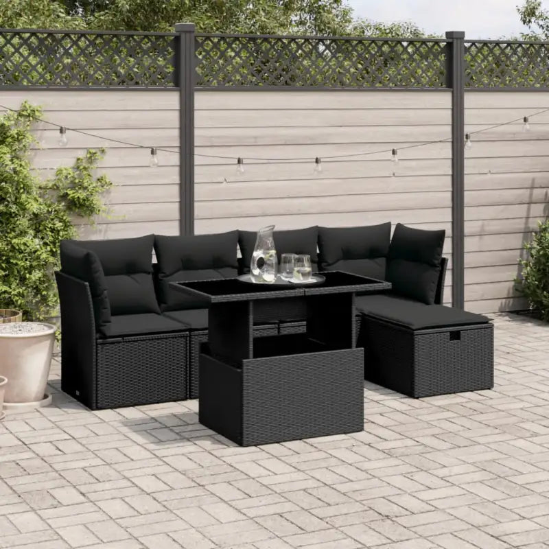Lounge Tuinset van Zwart Gepoedercoat Staal voor Terras en Tuin - Zwart / zonder opbergruimte - Tuinsets