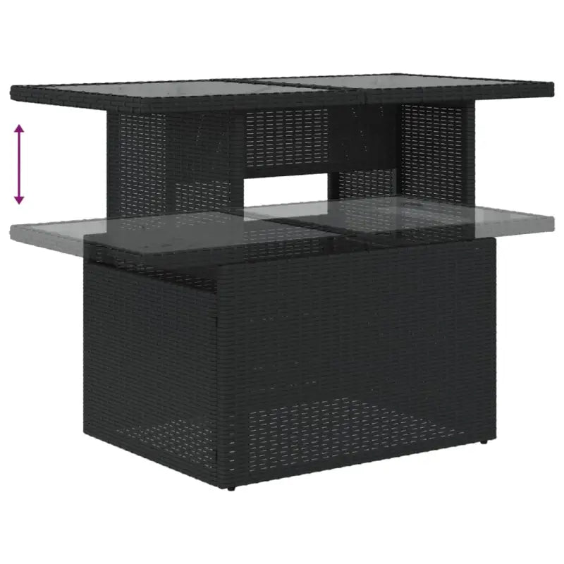 Lounge Tuinset van Zwart Gepoedercoat Staal voor Terras en Tuin - Tuinsets