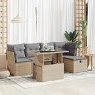 Lounge Tuinset van Zwart Gepoedercoat Staal voor Terras en Tuin - Beige en grijs / met opbergruimte - Tuinsets
