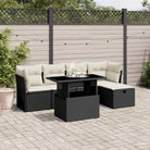 Lounge Tuinset van Zwart Gepoedercoat Staal voor Terras en Tuin - Zwart en crème / zonder opbergruimte - Tuinsets